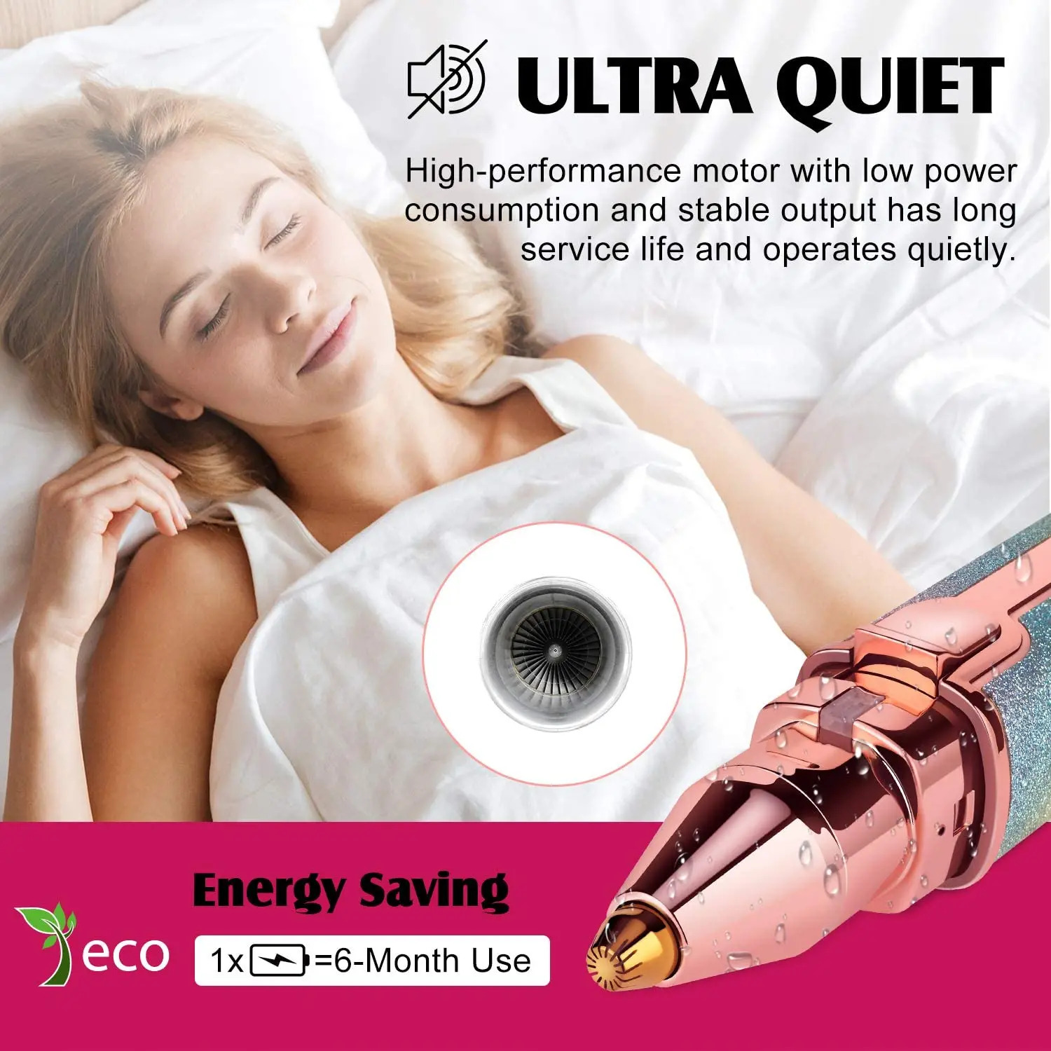 2 IN 1 Rechargeable Eyebrow Trimmer Electric Epilator Hair Removal Mini Painless Razor Shaver - Image 5