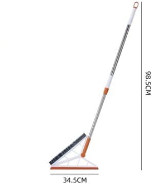 2-in-1 Silicone Floor Wiper & Brush with Retractable Handle – Magic Scraper Multifunctional Broom Window Wiper for Home Cleaning - Image 4