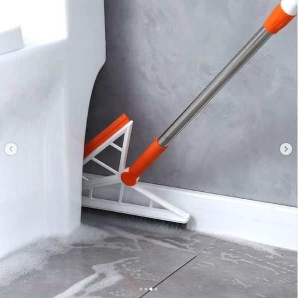 2-in-1 Silicone Floor Wiper & Brush with Retractable Handle – Magic Scraper Multifunctional Broom Window Wiper for Home Cleaning - Image 3