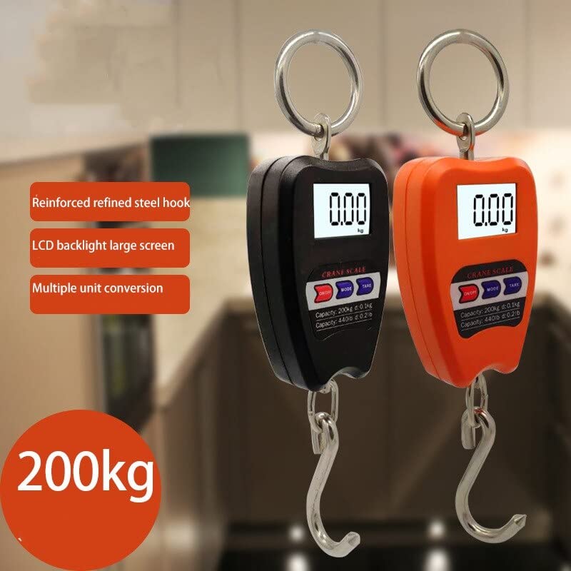 200KG Mini Crane Scale Portable Digital Hanging Scale with Stainless Steel Hook – LCD Display for Luggage, Fishing, Scrap & Agriculture - Image 5
