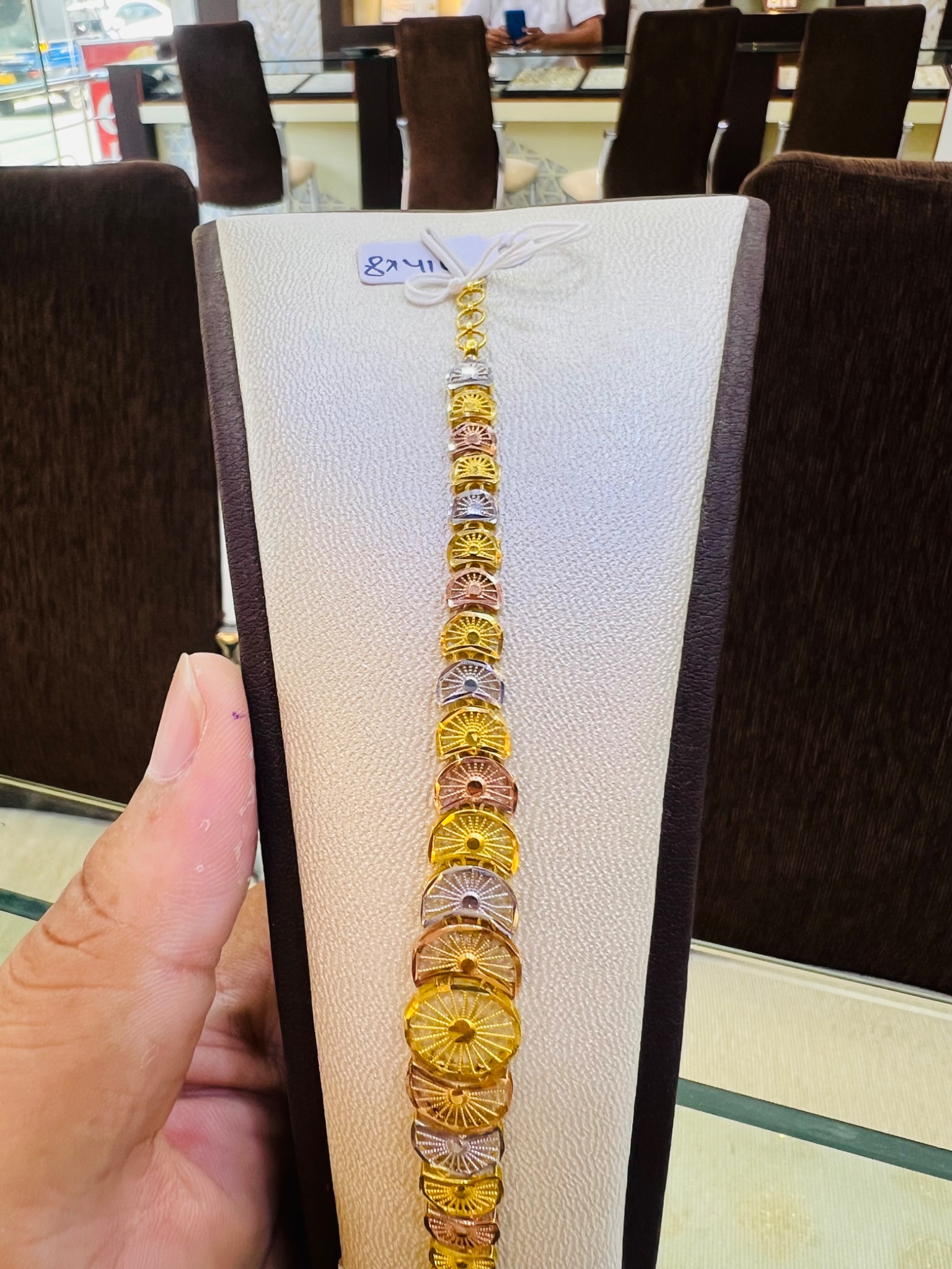 21KT Tri-Color Sunburst Gold Bracelet - Image 3