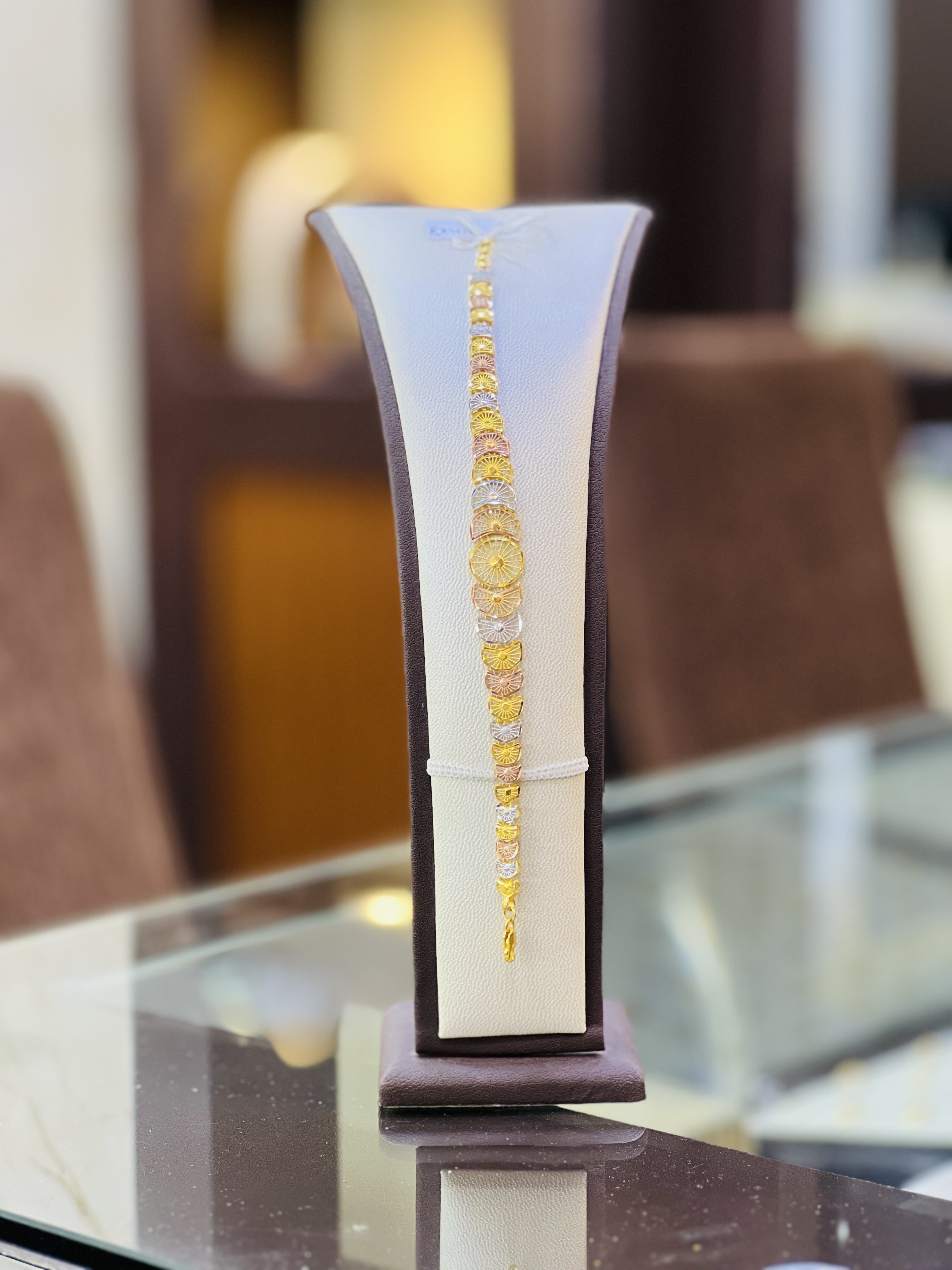 21KT Tri-Color Sunburst Gold Bracelet - Image 2