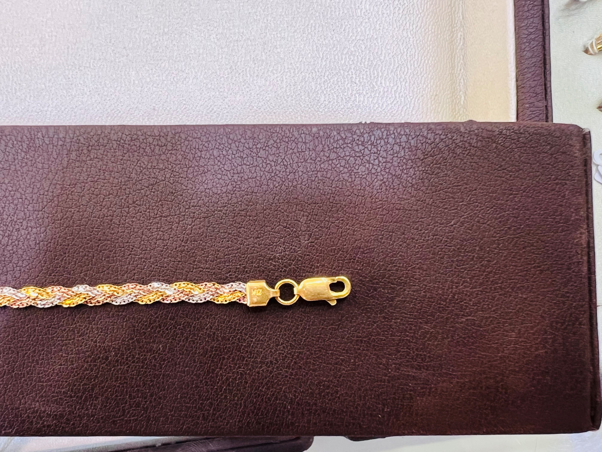 21KT Tri-Color Twisted Gold Bracelet - Image 3