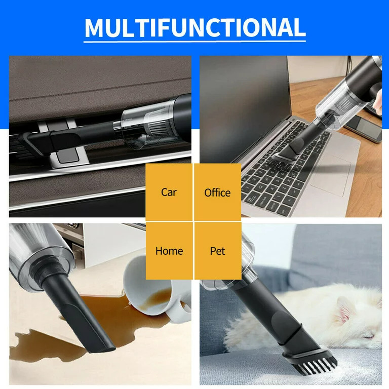 3 in 1 Handheld Portable Rechargeable Vacuum Cleaner with Brushless Motor USB Cordless High Power for Car, Office and Home Cleaning - Image 3