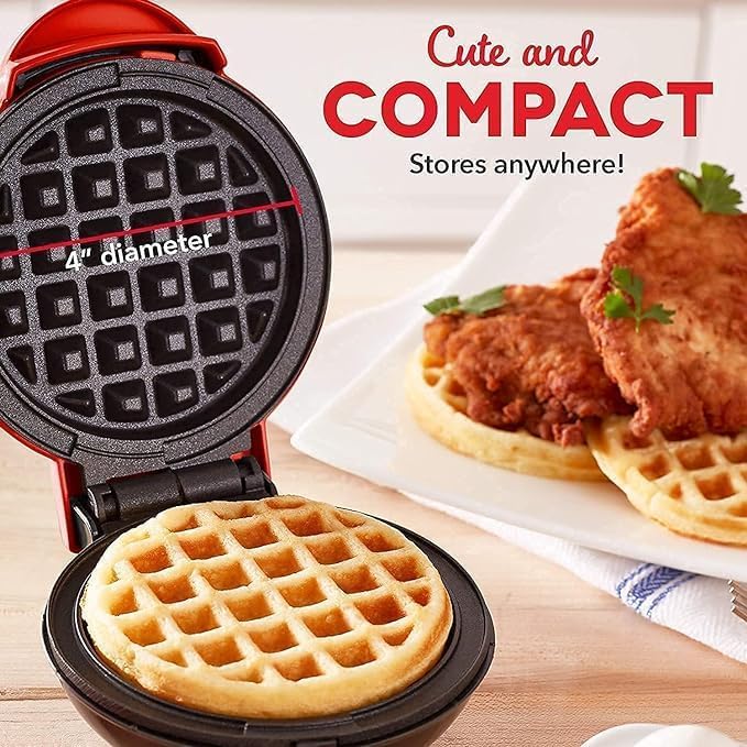 3 in 1 Mini Waffle Maker Machine 4 Inch- 350 Watts - Image 2