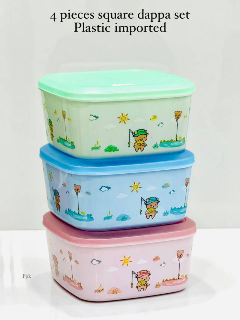 4-Piece Square Food Storage Container Set