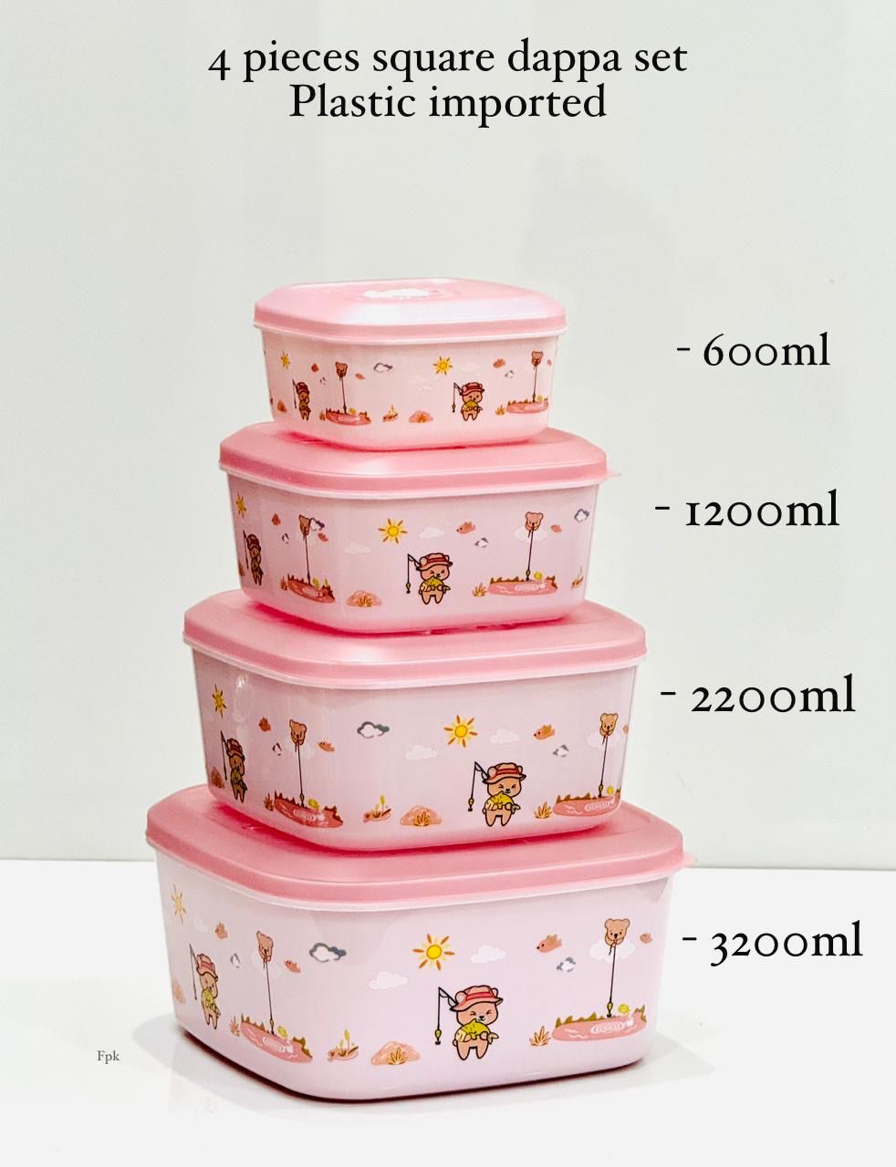 4-Piece Square Food Storage Container Set - Image 4