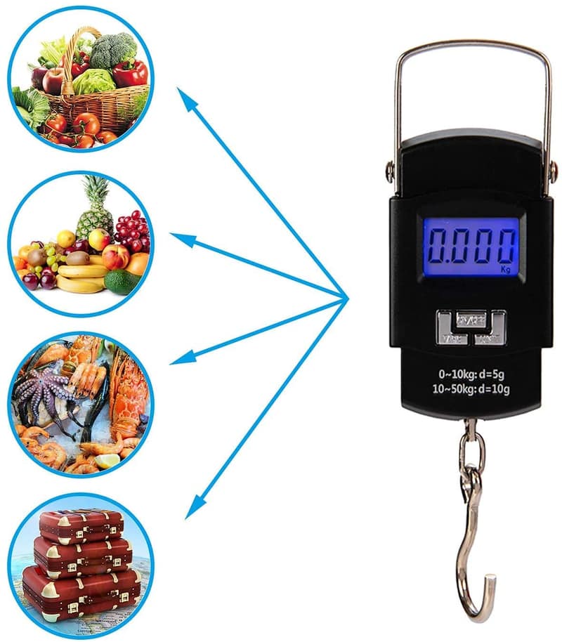 50kg Electronic Digital Hanging Scale with Hook – Luggage, Fishing & Travel Weight Scale