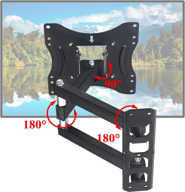 Adjustable TV Wall Mount, Swivel and Tilting Arm Bracket for Most 14-55 inch TVs - Image 4