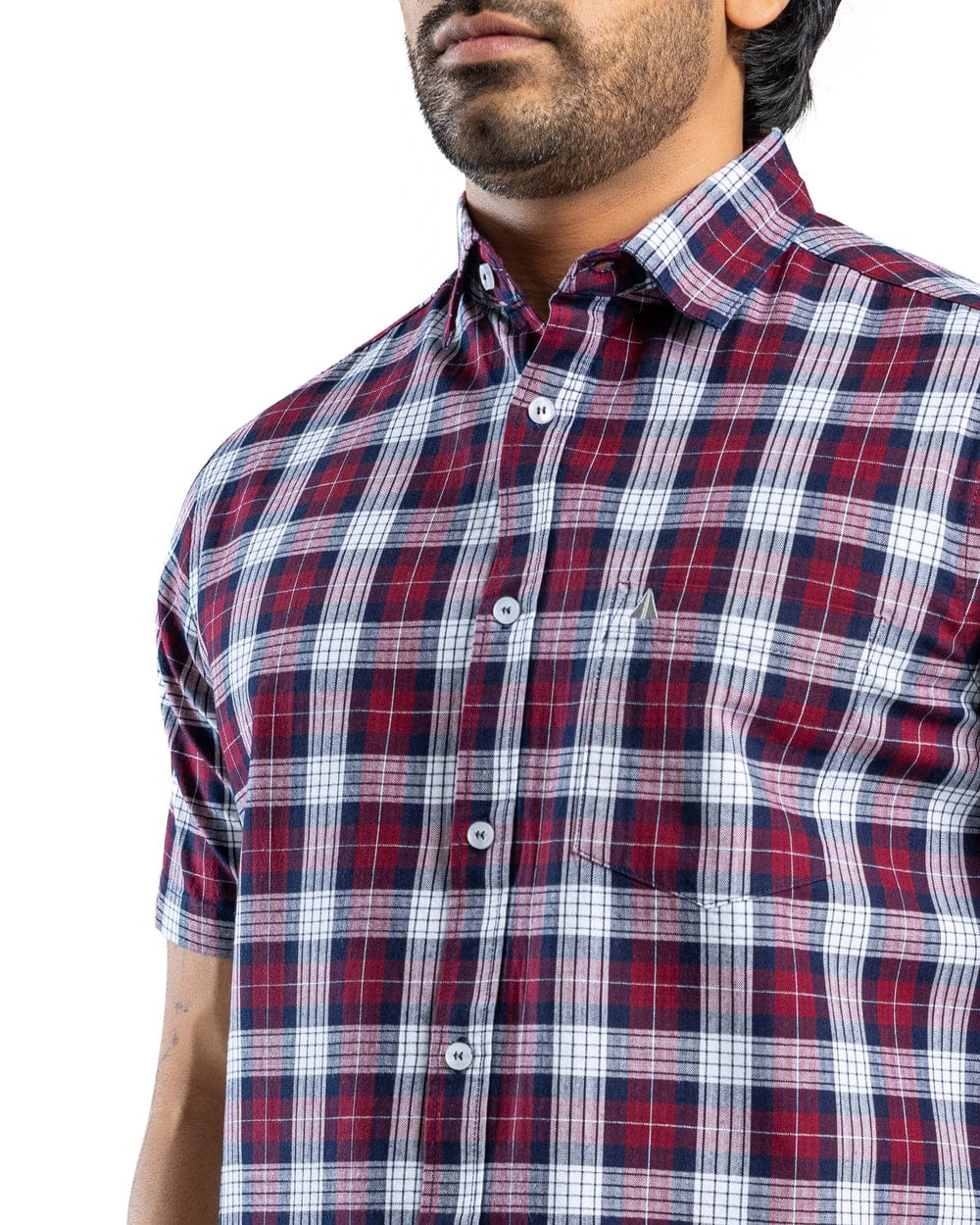 ANATIONZ Short Sleeve Cotton Check Shirt - Image 2