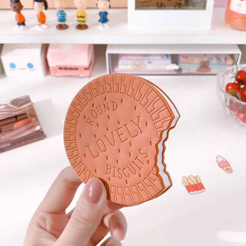 Biscuit Shape Notebook Portable 80 Sheets Chocolate Fragrance Sticky Notes Mini Diary Memo - Image 2