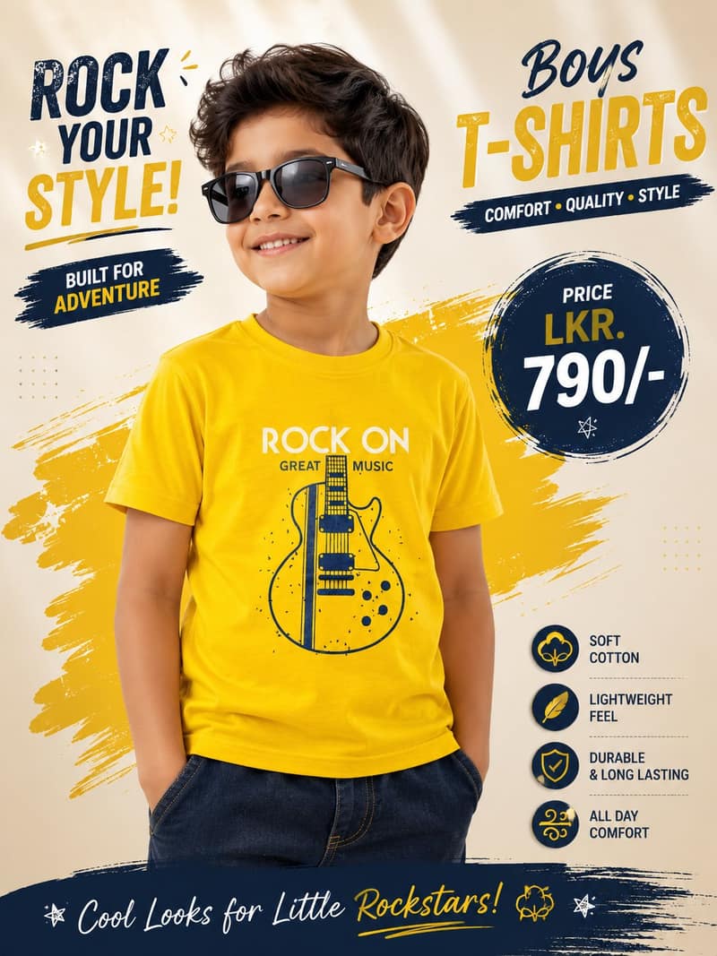 Boy's T-Shirts - ROCK ON