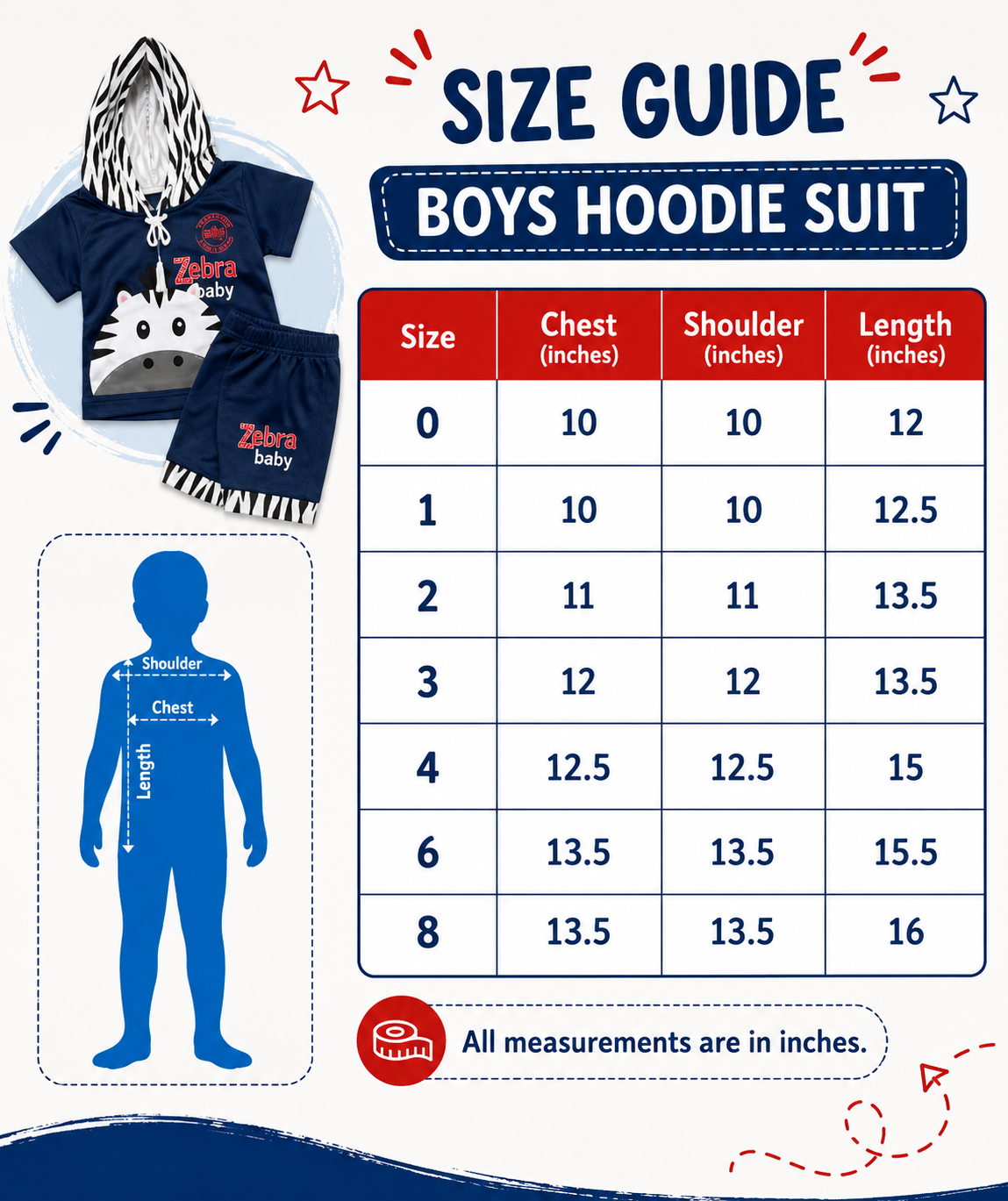 BOYS ZEBRA HOODIE SUIT - Image 5
