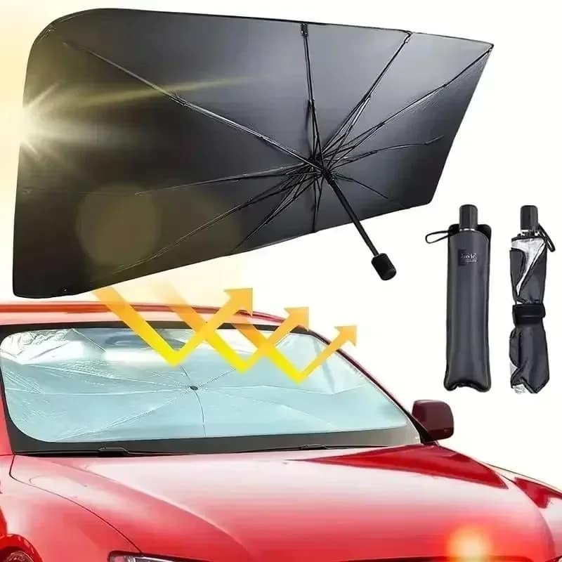 Car Sunshade Umbrella Windscreen Sun Protection UV Protection Foldable Umbrella for Most Vehicles – 140 x 78 cm
