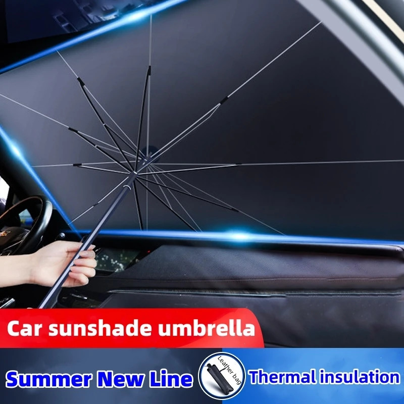 Car Sunshade Umbrella Windscreen Sun Protection UV Protection Foldable Umbrella for Most Vehicles – 140 x 78 cm - Image 4