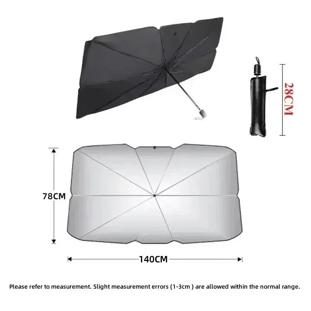 Car Sunshade Umbrella Windscreen Sun Protection UV Protection Foldable Umbrella for Most Vehicles – 140 x 78 cm - Image 2