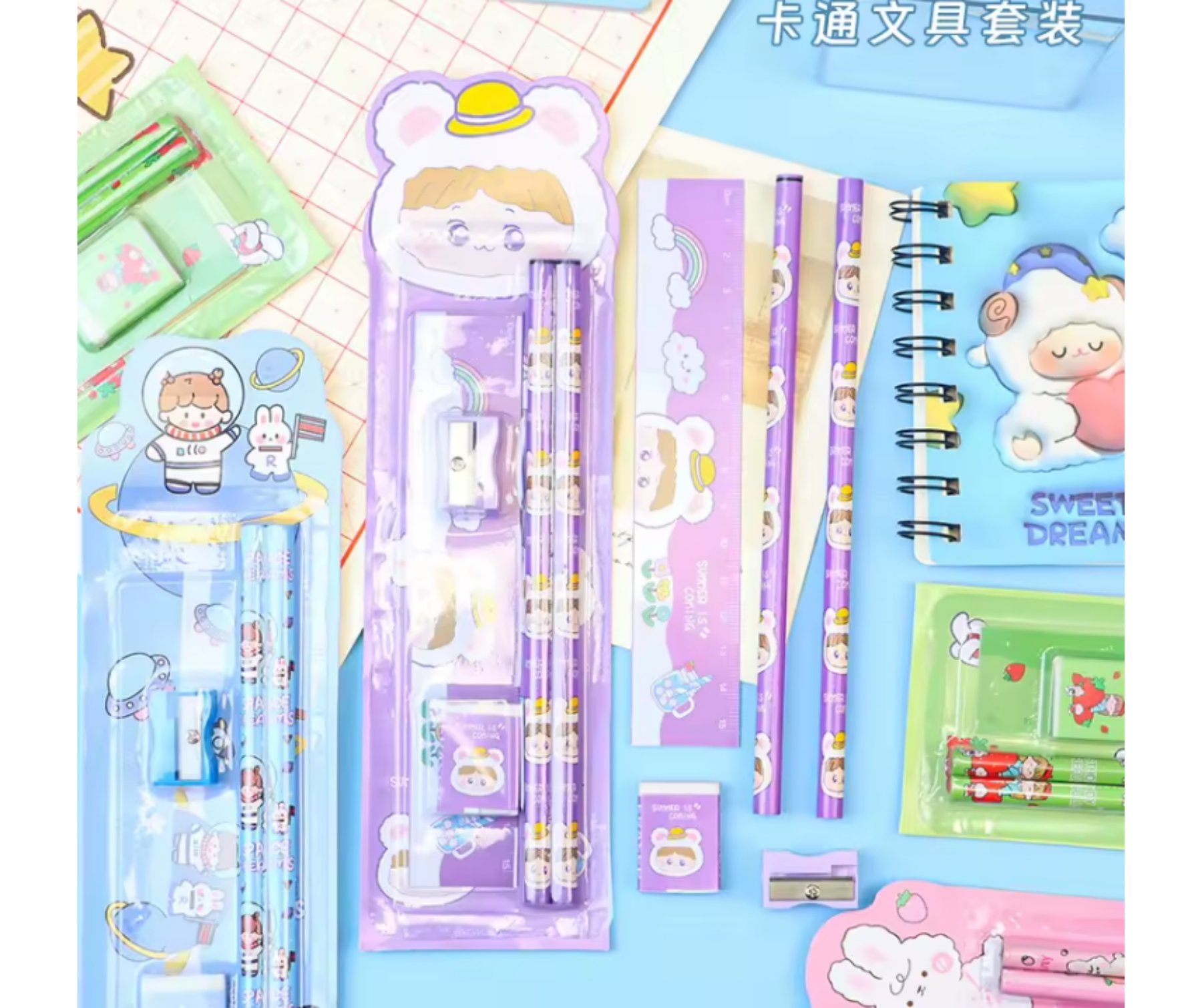 Cartoon Themed Classroom Stationery Set - Complete Kids School Supply Kit, Cute Pencil Box, Ruler, Eraser & Sharpener Pack, Perfect Birthday Return Gifts & Prize Giveaways - Image 4