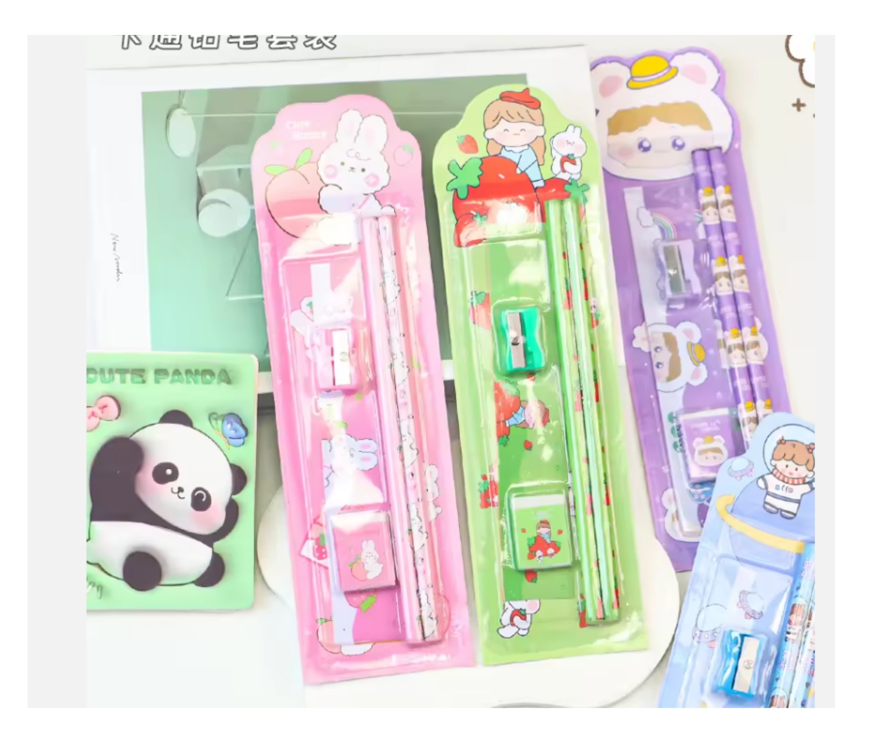 Cartoon Themed Classroom Stationery Set - Complete Kids School Supply Kit, Cute Pencil Box, Ruler, Eraser & Sharpener Pack, Perfect Birthday Return Gifts & Prize Giveaways - Image 2