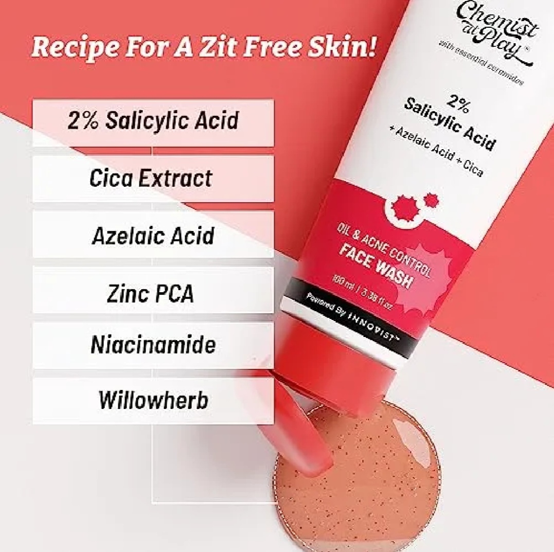 Chemist at Play 2% Salicylic Acid Face Wash For Oily Skin with Niacinamide | Prevents Acne & Removes Excess Oil | Sulphate Free, Anti Acne Face Cleanser | For Men & Women | 100 ml(FROM INDIA) - Image 3