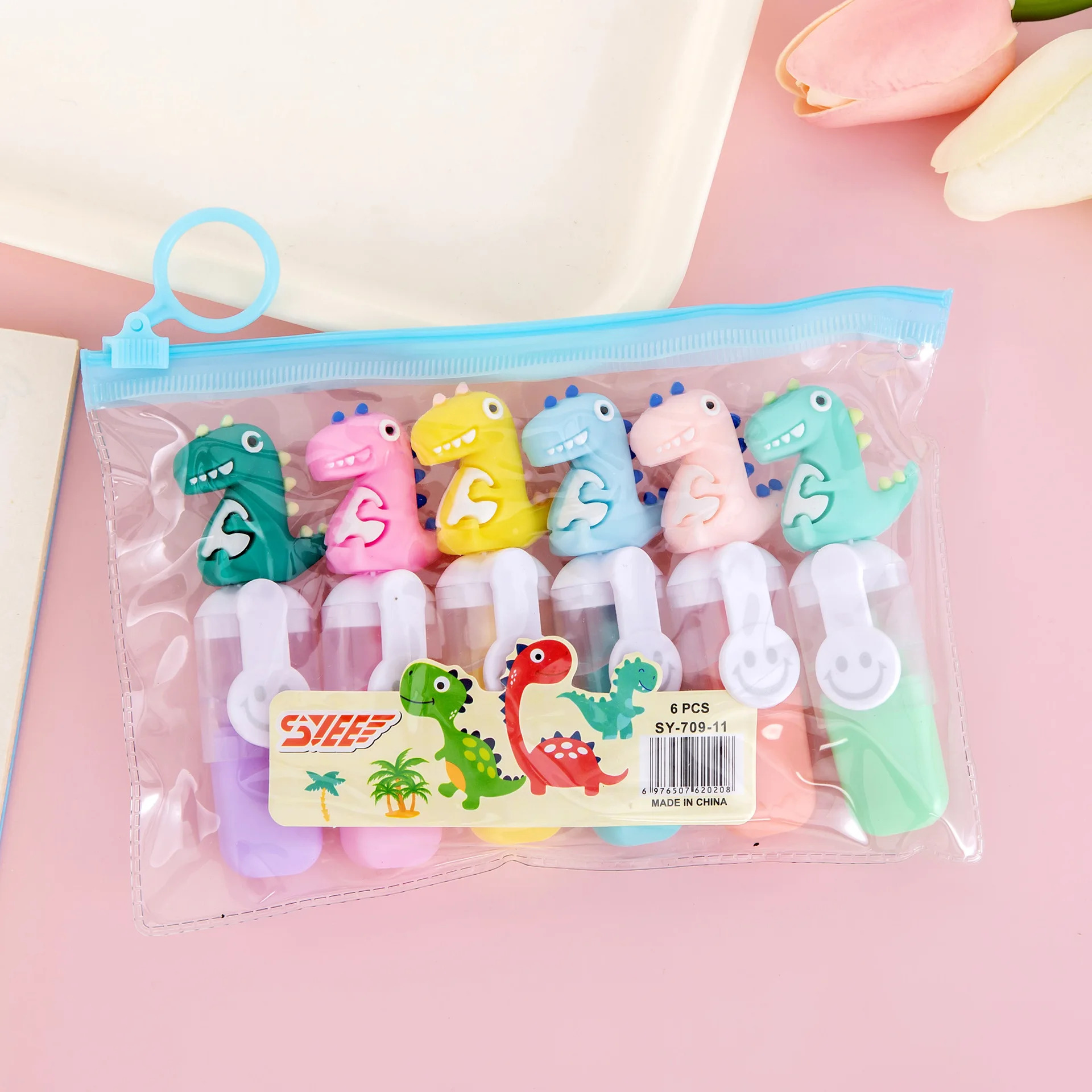 Cute Mini Highlighter Set 6pcs – Mini Marker Pens for Kids School Stationery - Image 5