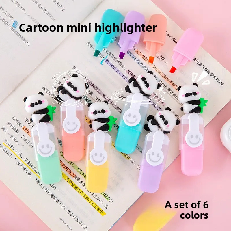Cute Mini Highlighter Set 6pcs – Mini Marker Pens for Kids School Stationery - Image 4