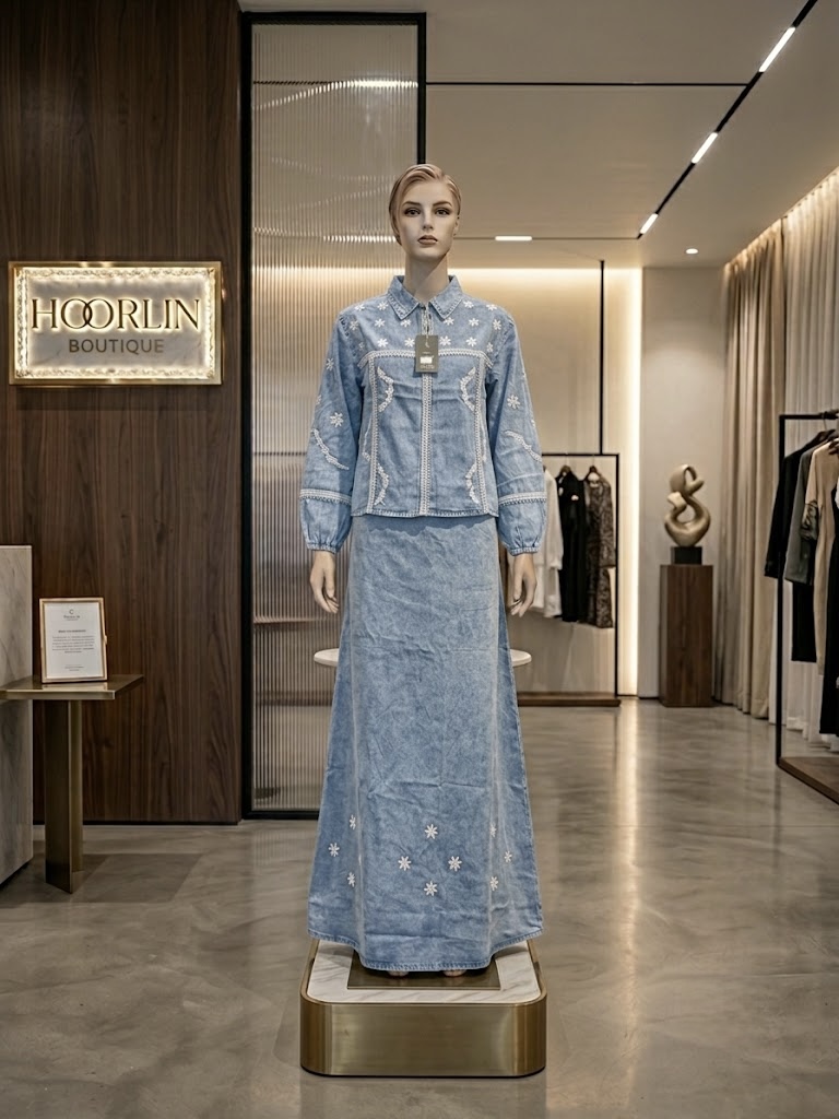 Denim Top with Skirt - Image 3