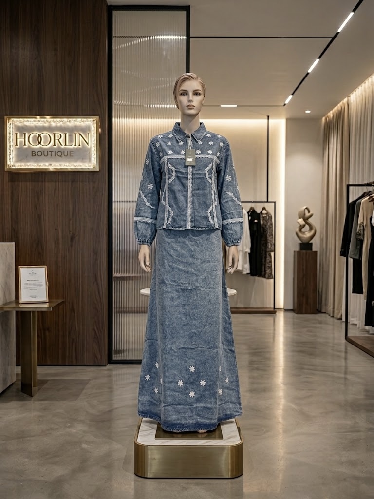Denim Top with Skirt - Image 4