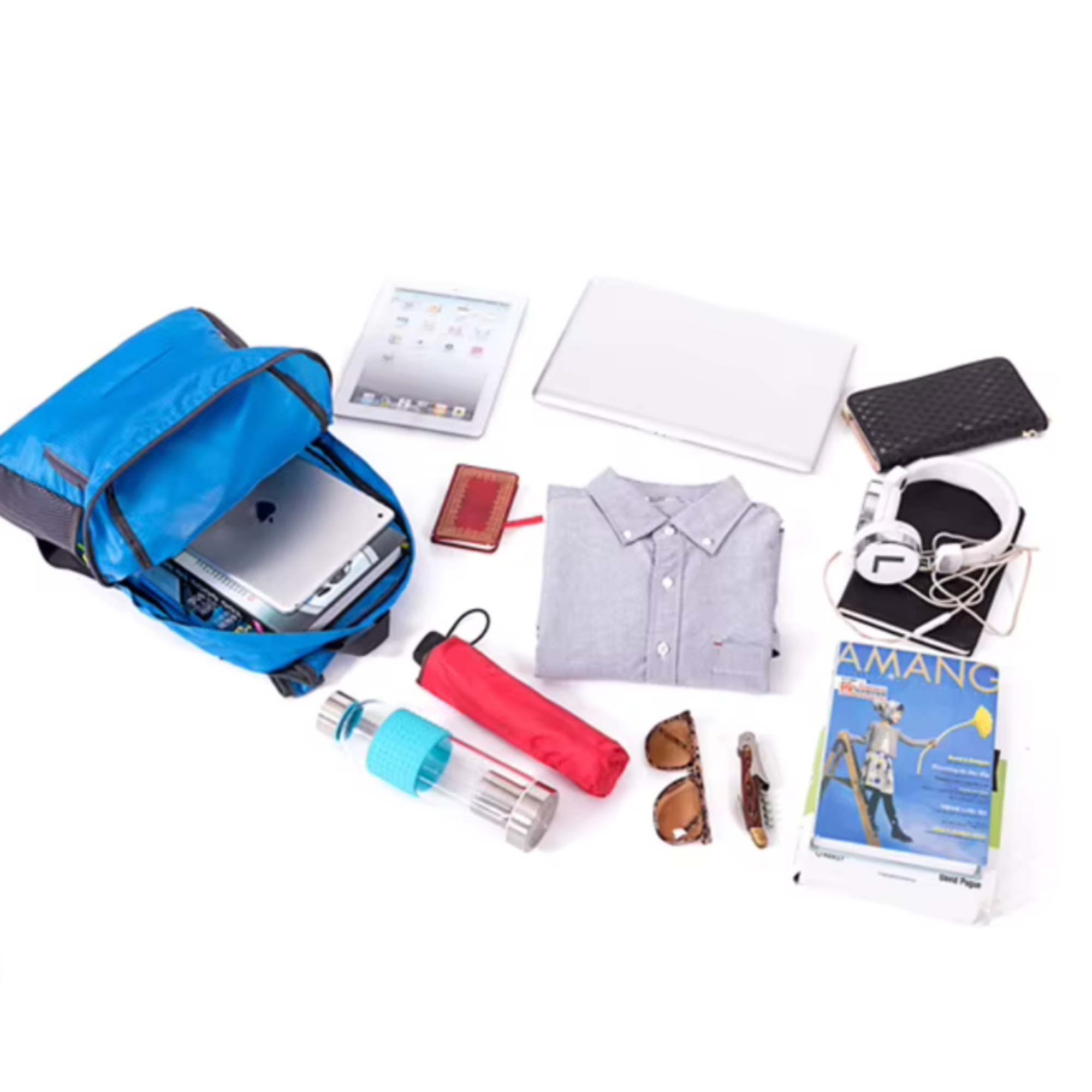 Durable Ultralight Waterproof Hiking Foldable Backpack -BLUE - Image 4