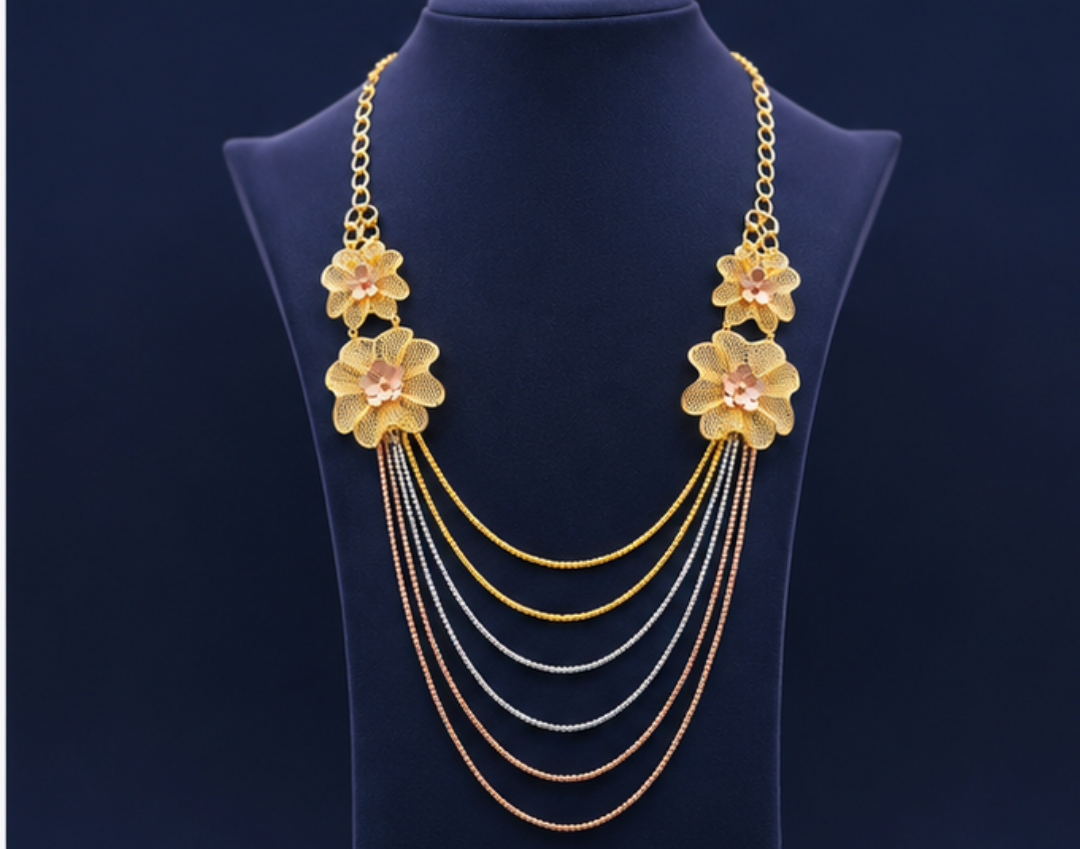 Elegant Floral Multi-Layer Necklace - Image 2
