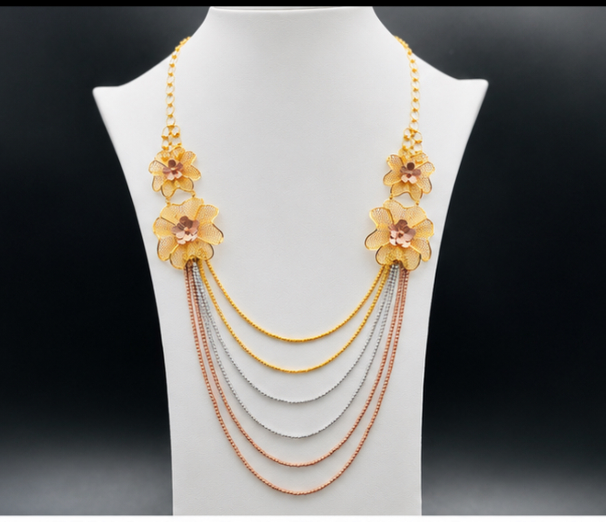 Elegant Floral Multi-Layer Necklace - Image 4