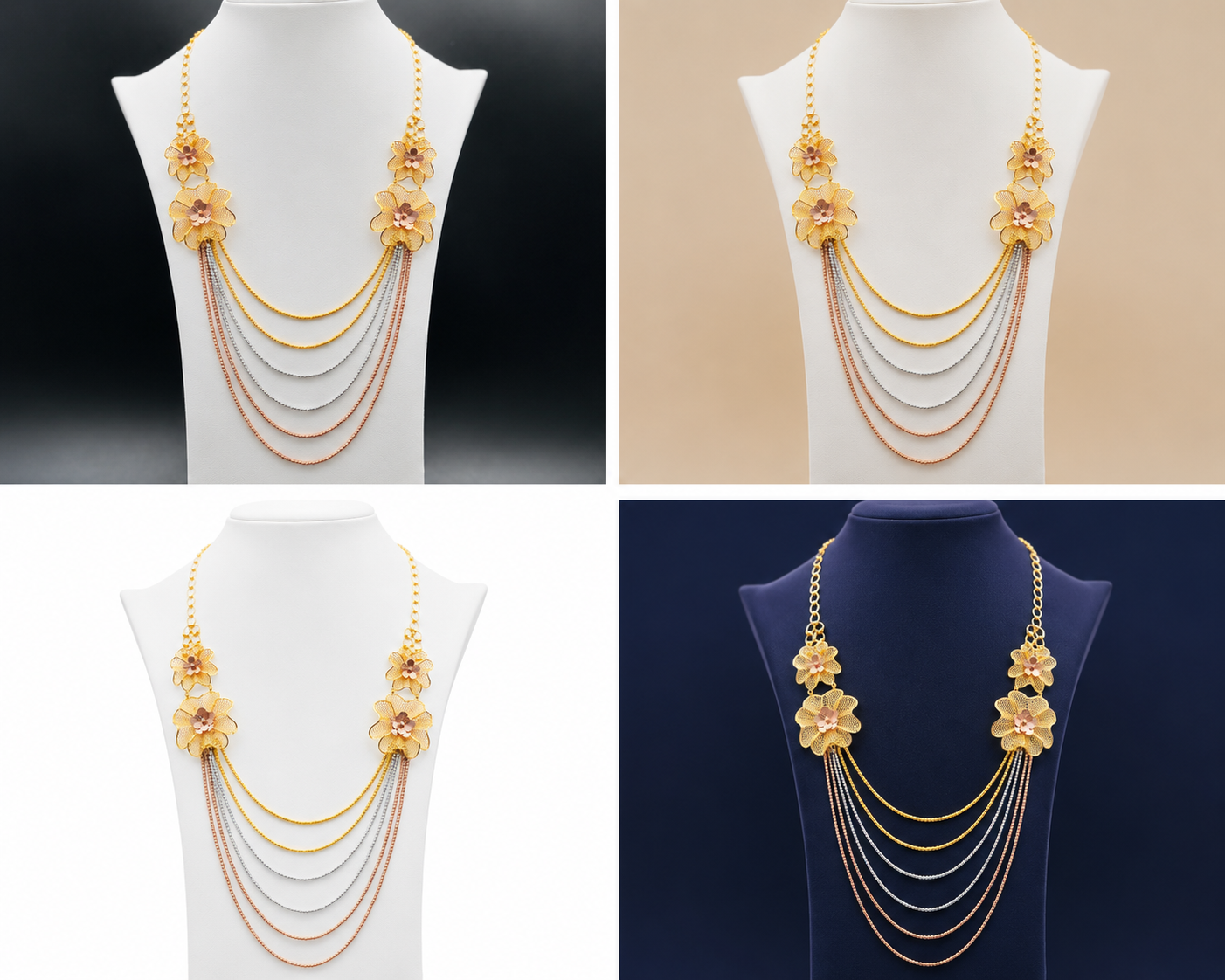 Elegant Floral Multi-Layer Necklace - Image 5