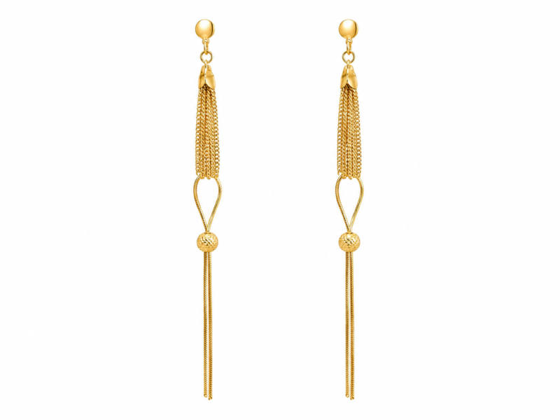 Elegant Gold-Tone Tassels Drop Earrings