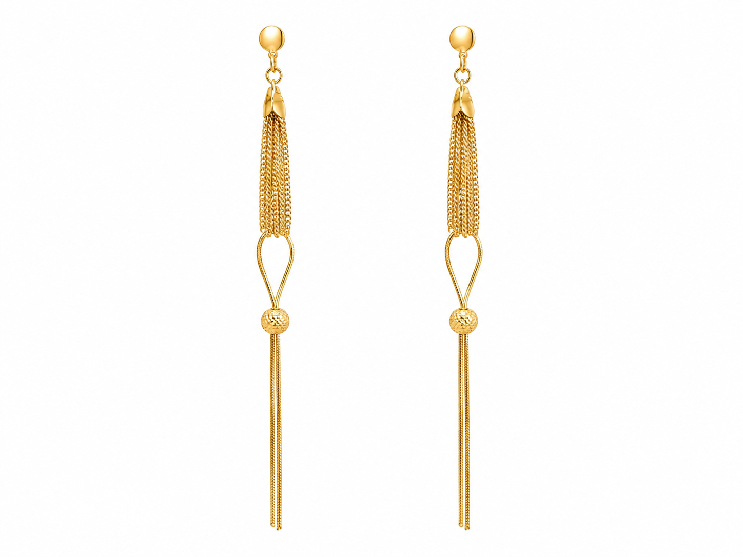Elegant Gold-Tone Tassels Drop Earrings