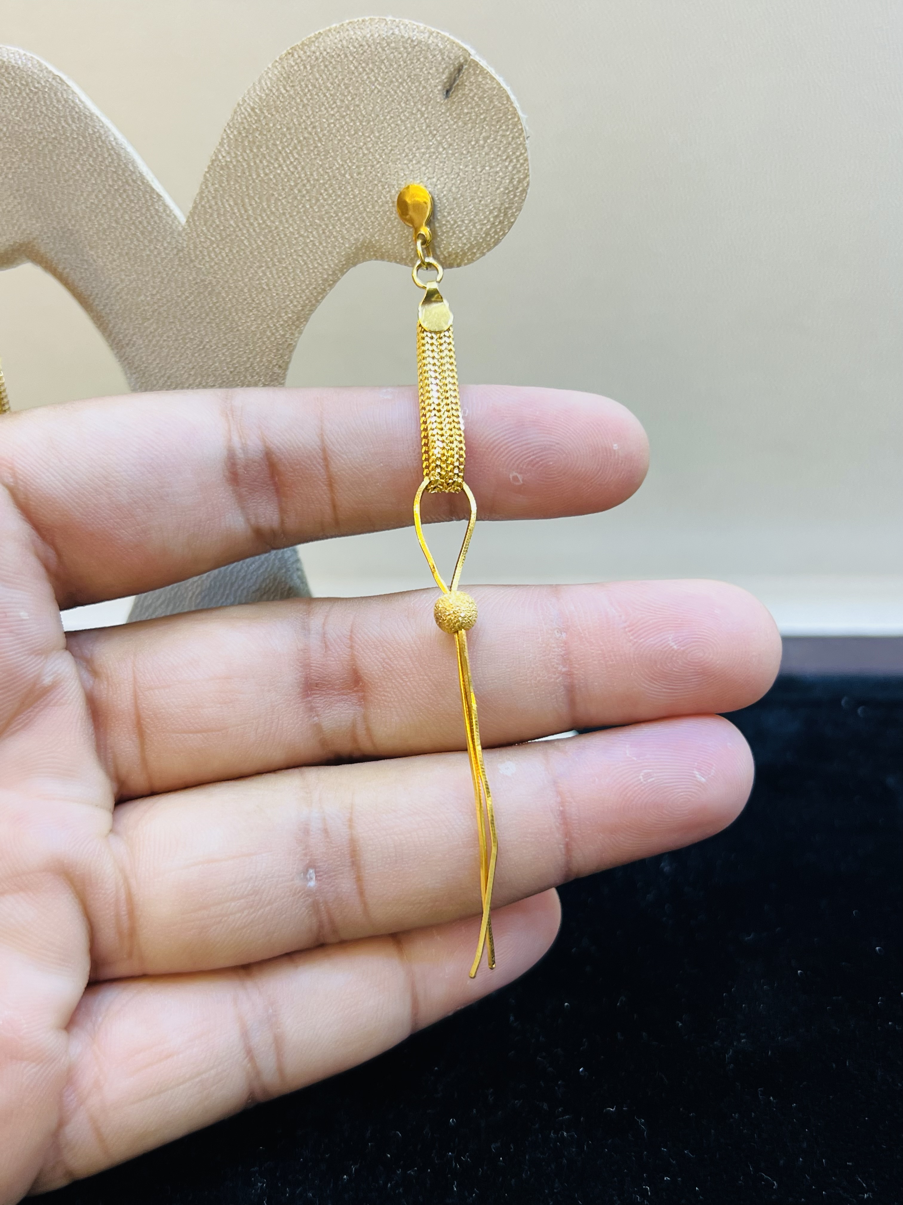 Elegant Gold-Tone Tassels Drop Earrings - Image 5