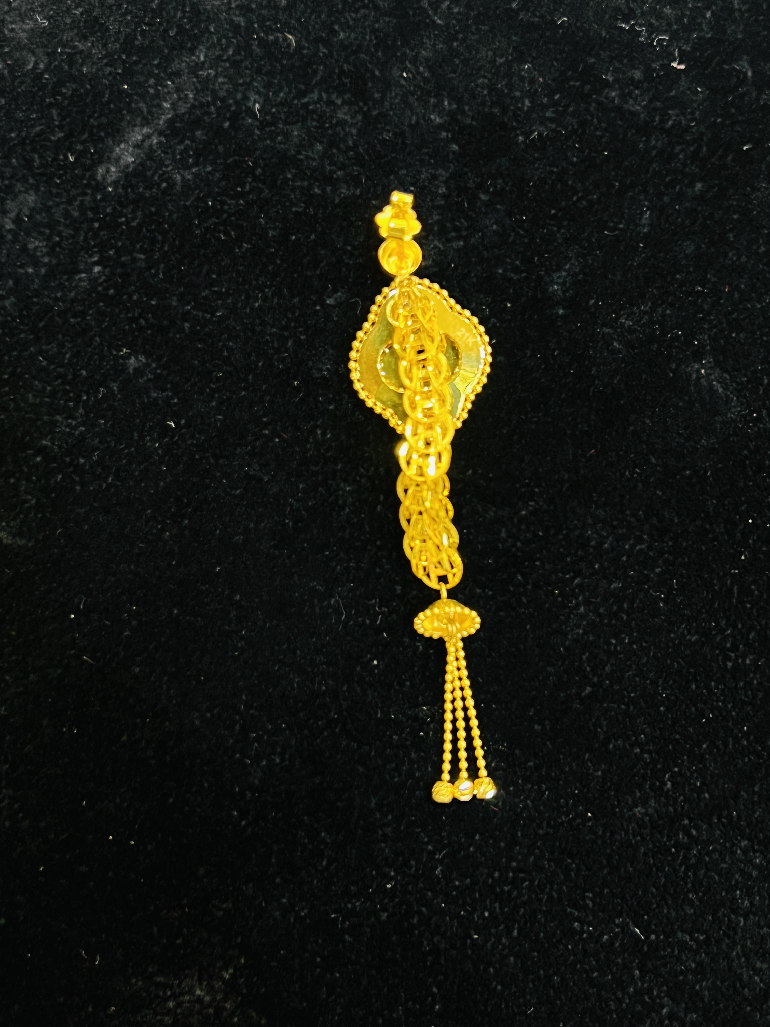 Elegant Gold-Tone Tassel Drop Earrings - Image 3