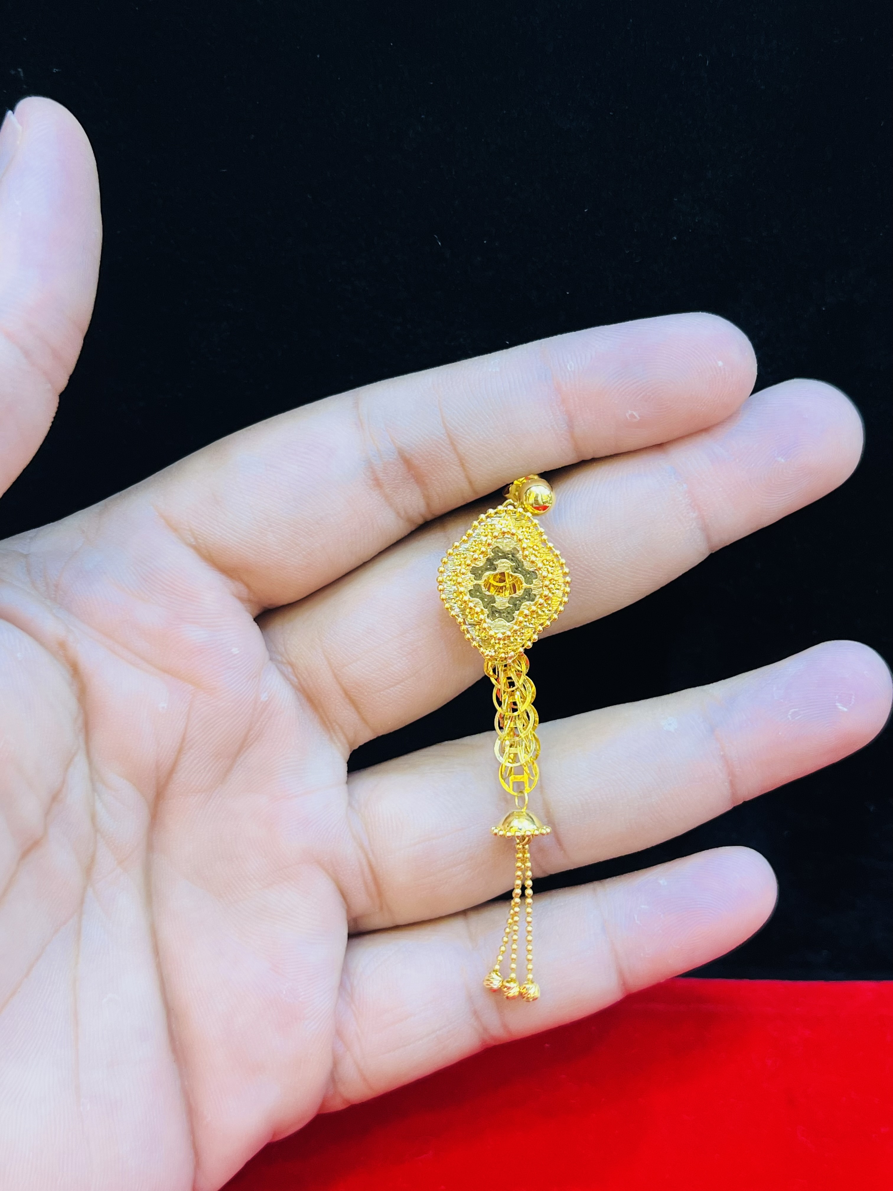 Elegant Gold-Tone Tassel Drop Earrings - Image 4