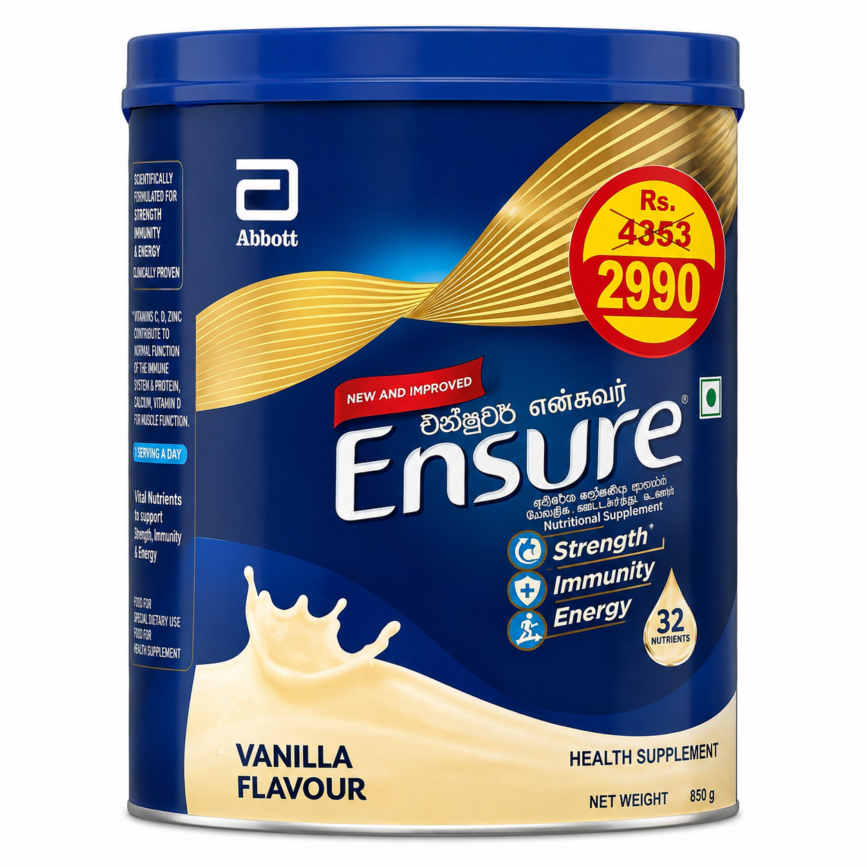 ENSURE HEALTH SUPPLIMENT - VANILLA FLAVOUR - 375G ( WITH SPECIAL PRICE DISCOUNT)