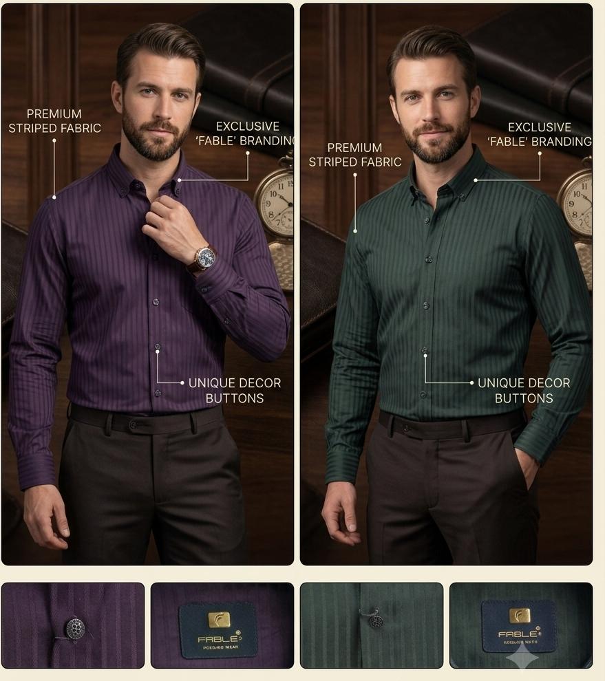 FABLE+ Premium Stripe Long Sleeve Shirts - Image 2