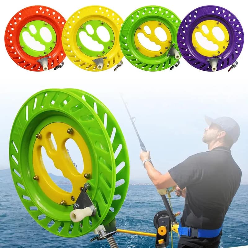 Fishing Line Hand Reel Wheel with Anti-Reverse Bearing - Round Fishing Line Winder & Storage Spooler