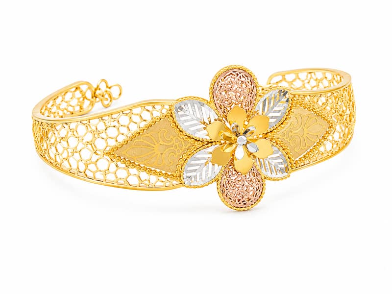 Floral Harmony Dual-Tone Gold Sabona