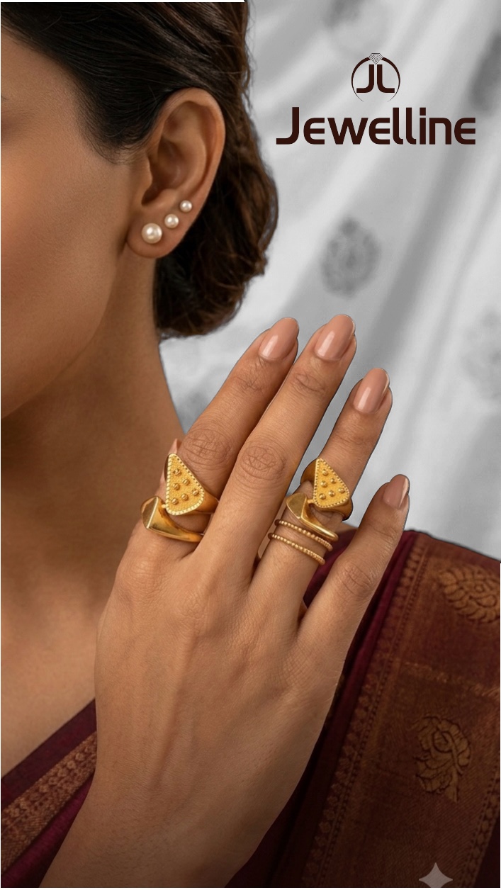 Geometric Elegance: 21kt  Ring - Image 3