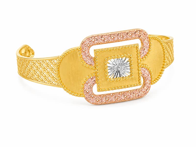 Geometric Elegance Dual-Tone Gold Sabona