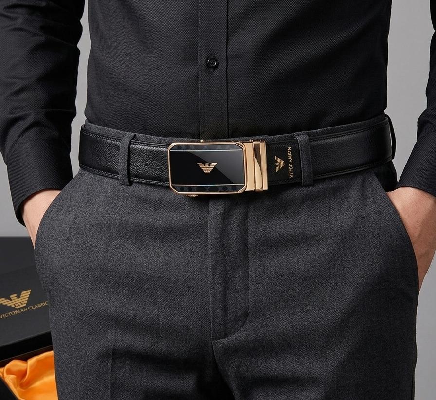 GIORGIO ARMANI LEATHER BELT -(AUTO-LOCK) - Image 2