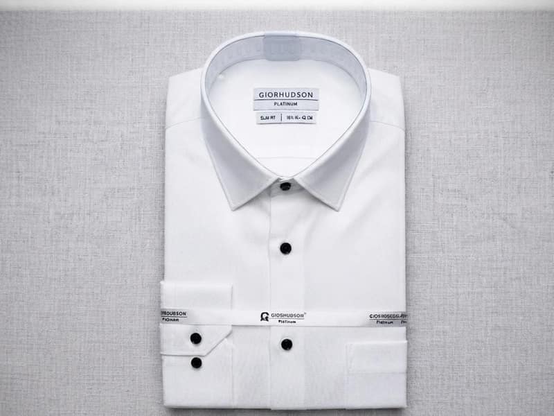 Giorhudson Platinum Formal White Shirt (Black Button)