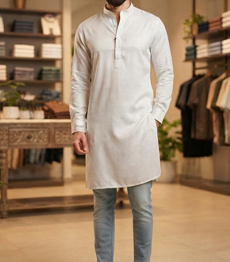 Giorhudson Platinum White Kurtha