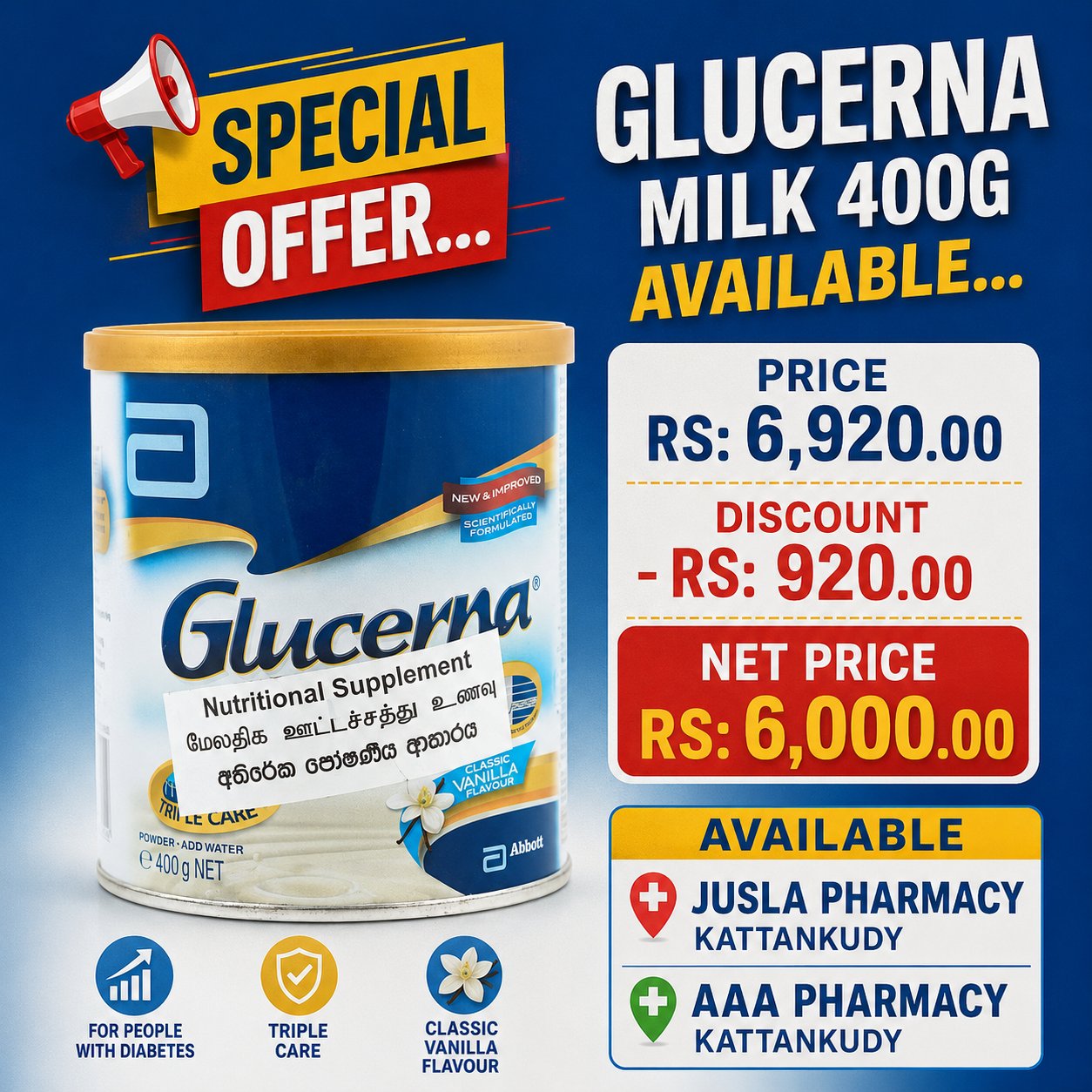GLUCERNA MILK 400G