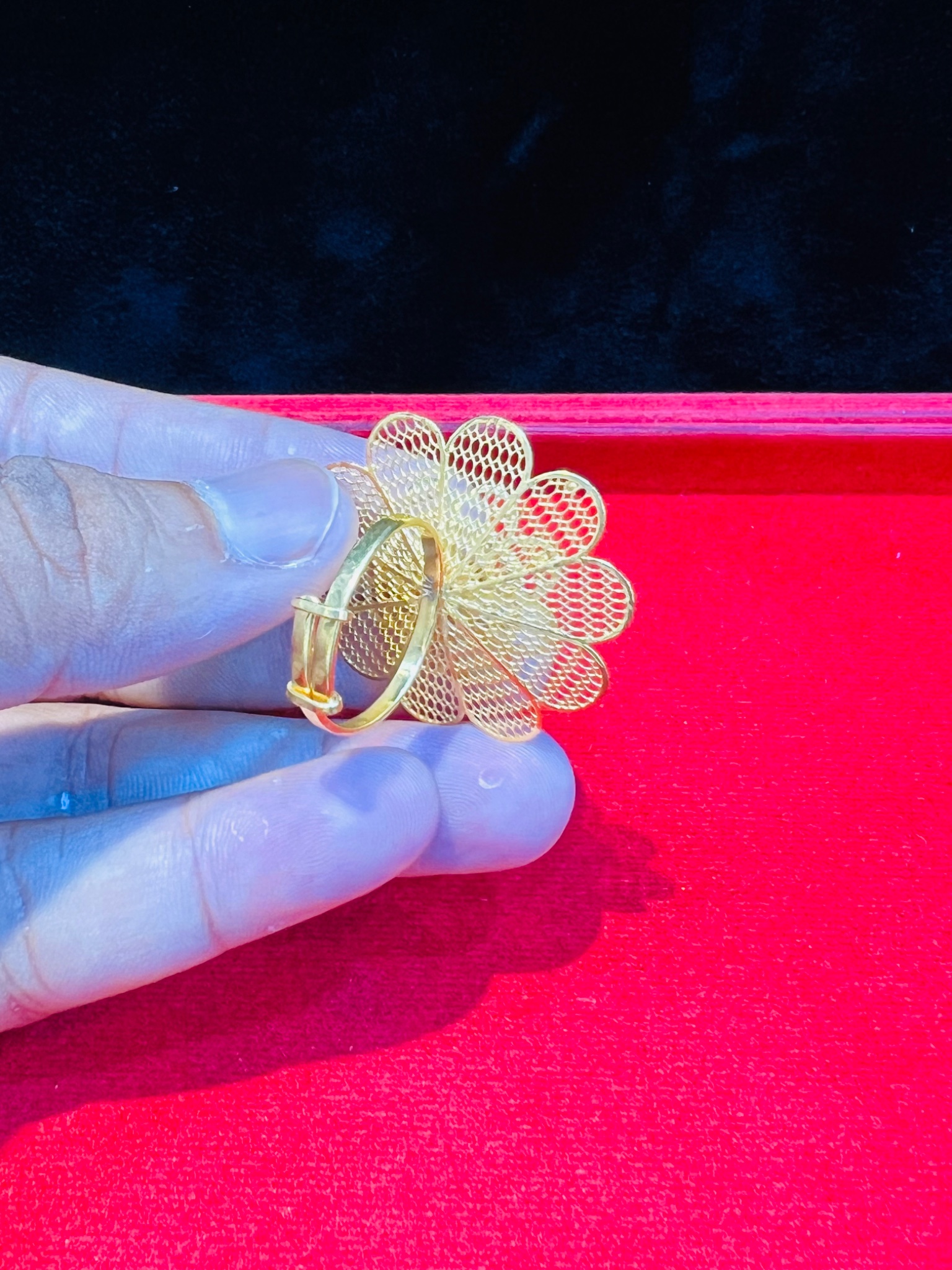 Golden Bloom Flower Ring - Image 3