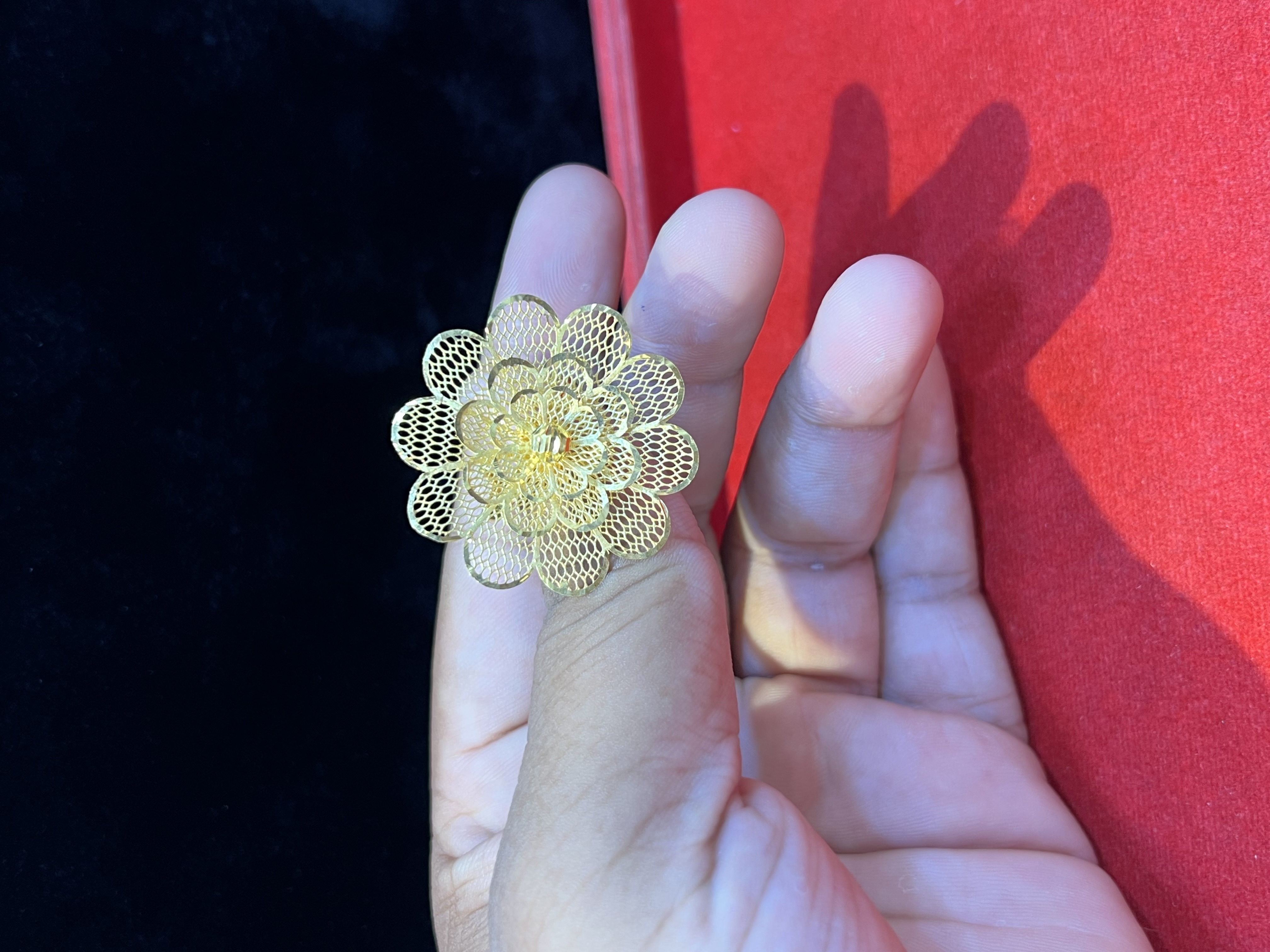 Golden Bloom Flower Ring - Image 2