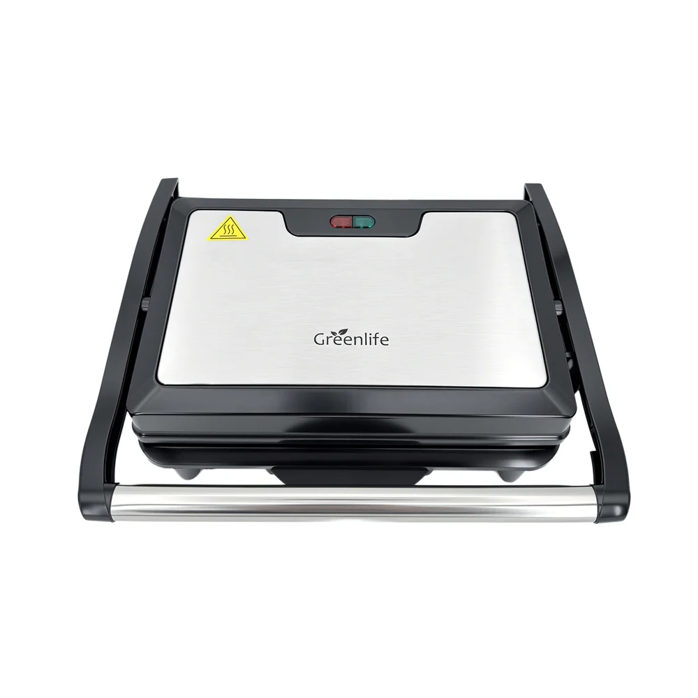 Greenlife 800W Grill Maker & Sandwich Griller with 180° Open Plate - Image 2