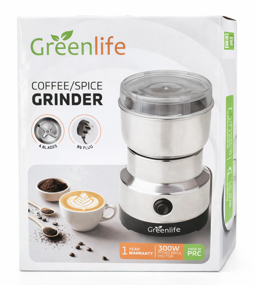 Greenlife Electric Coffee & Spice Grinder 200W Stainless Steel – Coffee Bean, Pepper & Dry Spice Grinder - Image 1